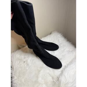 Black Over The Knee Boots Block Heel Size 9